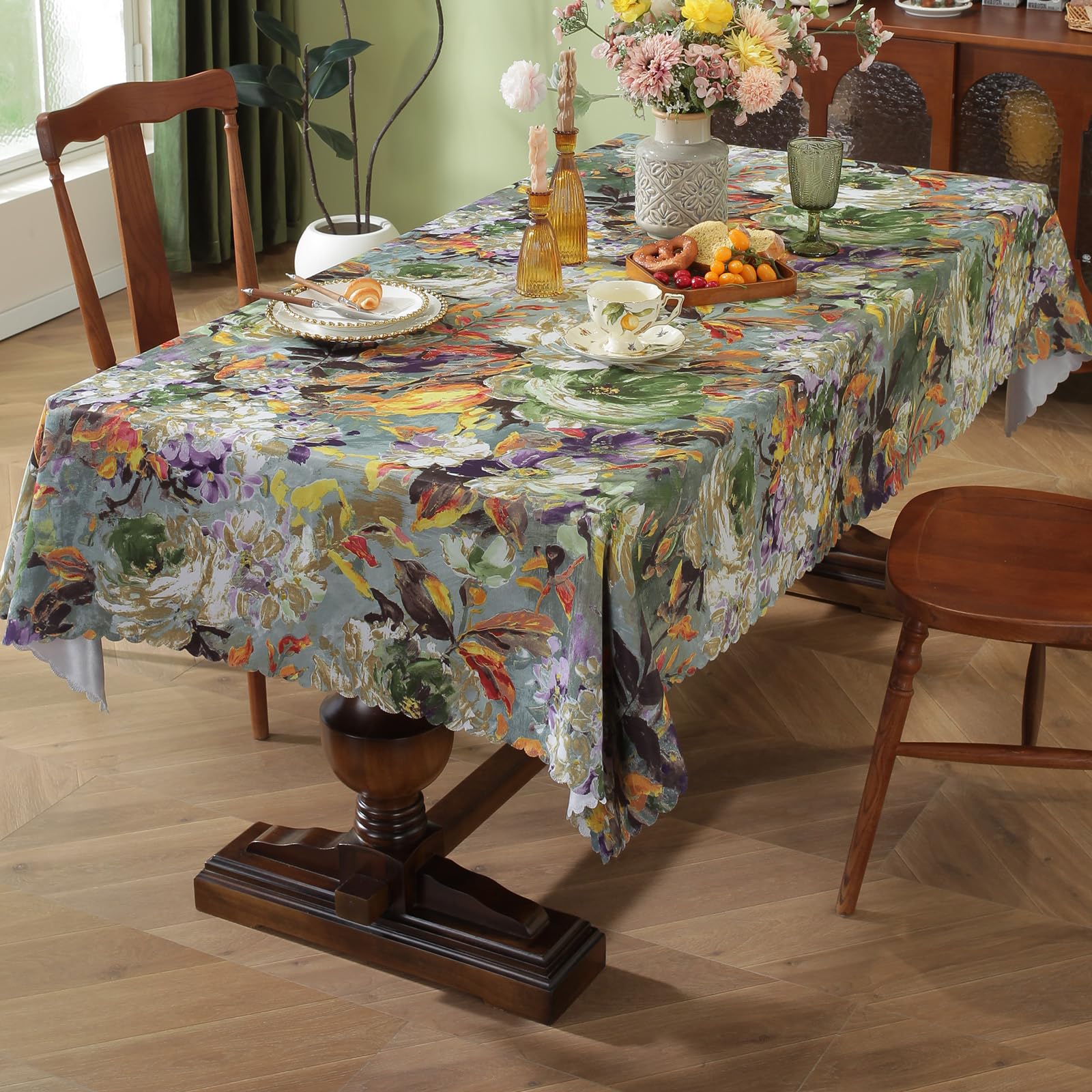ENWIND Waterproof Rectangular Outdoor Patio Tablecloth for Party, Picnic