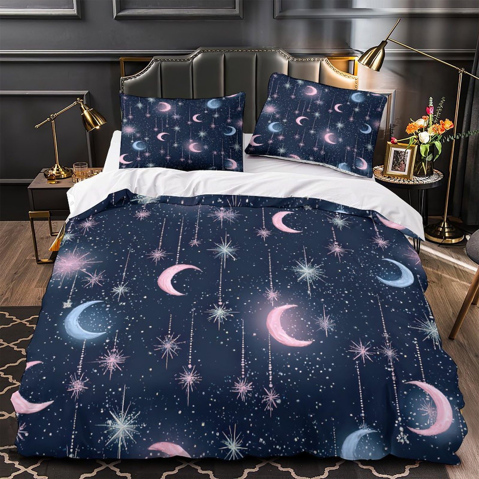 Housse de couette hypoallergique Couple noctambule en microfibre 3D