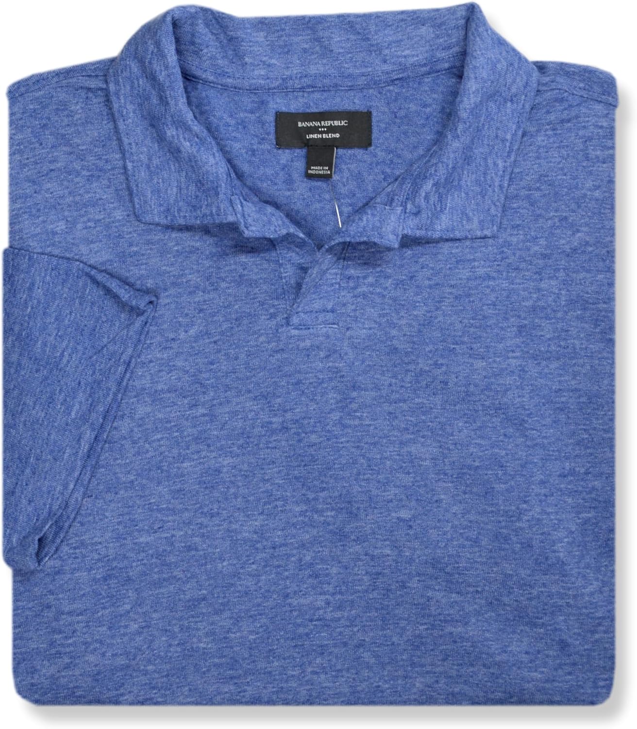 Banana Republic Mens Standard Fit Linen Blend Open Polo Shirt,