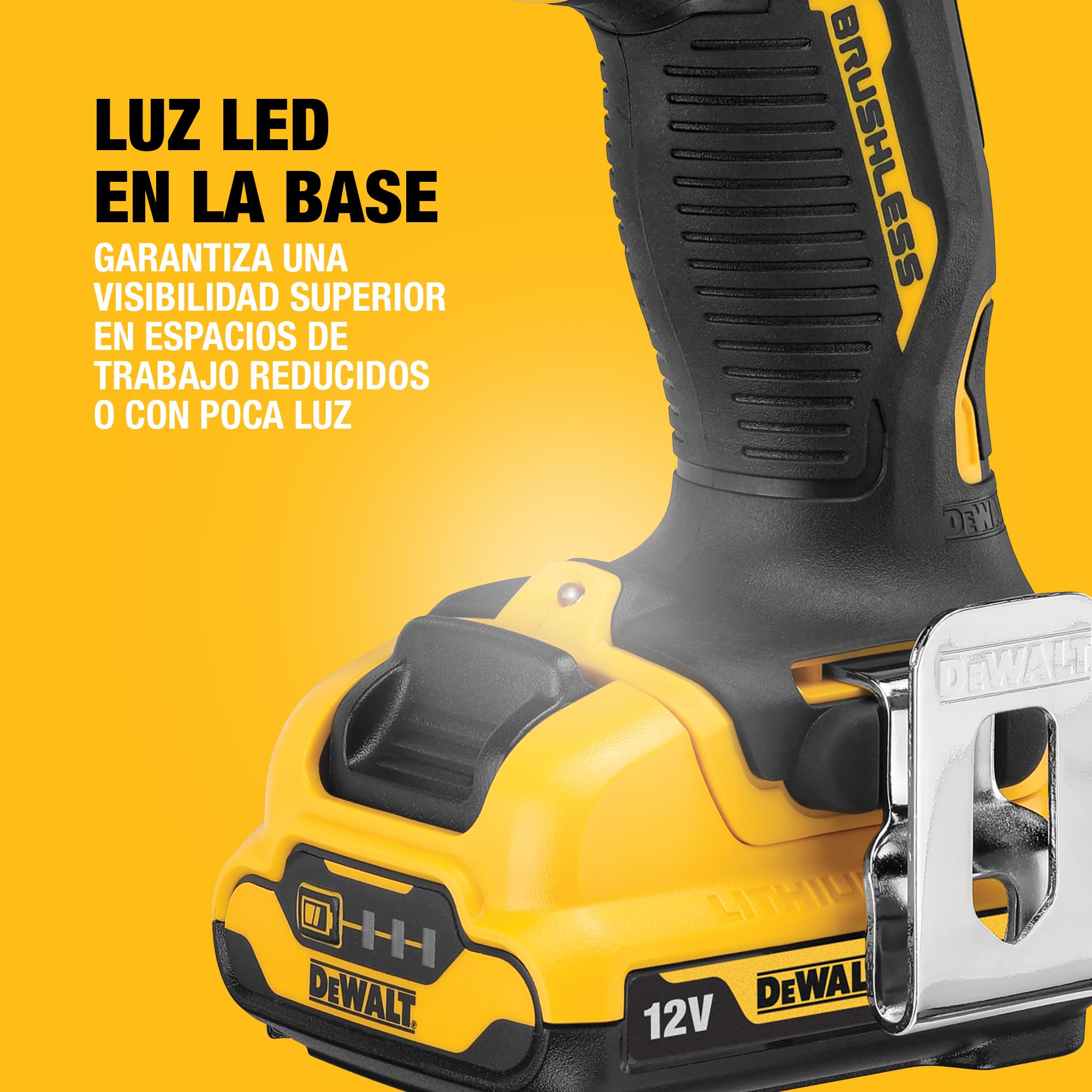 DEWALT Taladro atornillador sin escobillas XR 12V con 2 baterías XR Li-Ion de 2 Ah y cargador + maletín TSTAK, DCD701D2-QW
