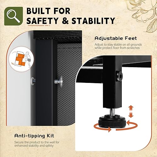 Miniatura 7 de DWVO Cómoda con 5 cajones, torre de almacenamiento de tela, unidad organizadora para dormitorio, sala de estar, armarios, marco de acero resistente,