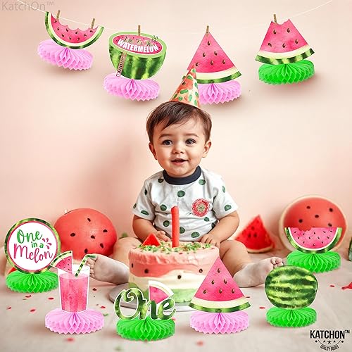 Miniatura 6 de Centros de mesa uno en un melón para mesas, paquete de 9, decoraciones de fiesta uno en un melón, decoraciones de cumpleaños uno en un melón,