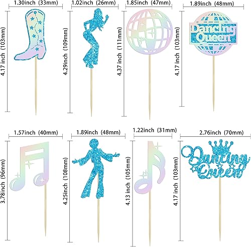 Miniatura 9 de Gyufise 24 piezas de decoración de cupcakes para despedida de soltero con purpurina para despedidas de soltera o cupcakes, decoraciones divertidas