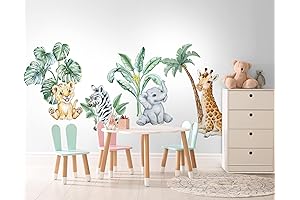 Murwall Cute Safari Animal Wall Decor for Kids
