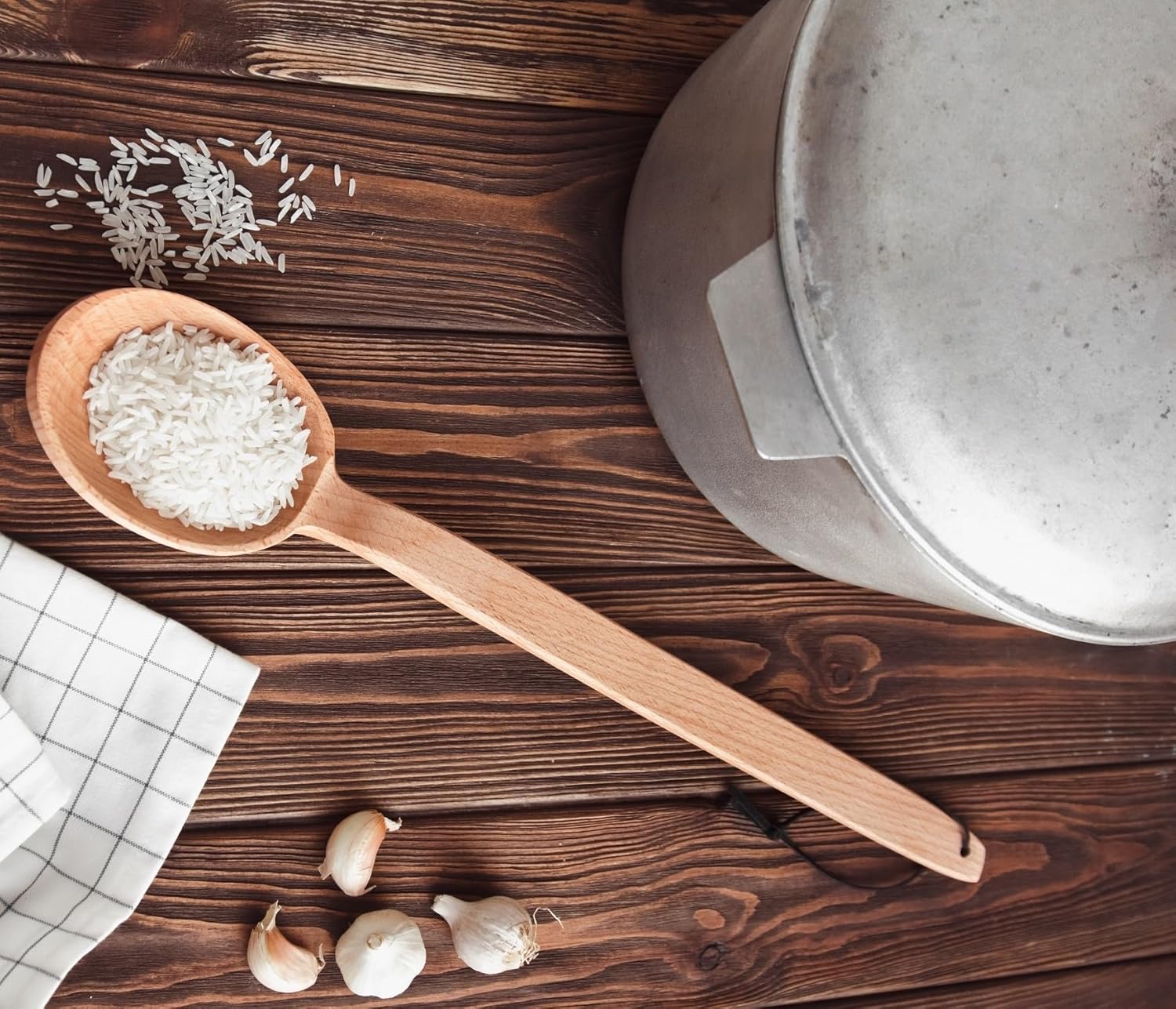 3 Large Wooden Spoons: 18" Paddle, 18" and 14" Spoons with a Scoop Bundle. Heavy Duty Long Wooden Spoons For Cooking In Big Pots - Brewing, Canning, Crawfish Boil, Stirring & Mixing.