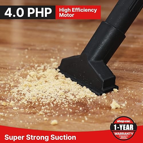 Miniatura 4 de Shop-Vac Aspiradora húmedaseca de 6.5 galones y 4.0 HP con función de soplador, tanque de acero inoxidable, aspiradora portátil con ruedas, incluye