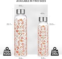 Autsel 500 ml Boroszilikát Üveg Sportpalack Neoprén Hüvellyel és Szorítómentes Fedéllel 5