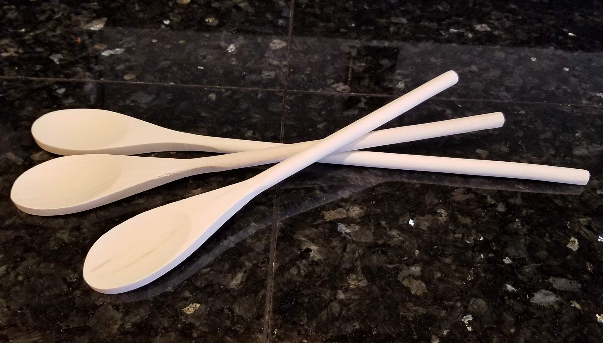 Juego de 3 cucharas para mezclar de madera con mango largo – 25,4 cm, 30,5 cm y 35,5 cm de largo