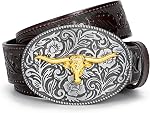 SANSTHS Western Ceinture Cowboy Ceintures pour hommes Femmes, Western Leather Belts Ceintre en cuir Embossé pour Jeans