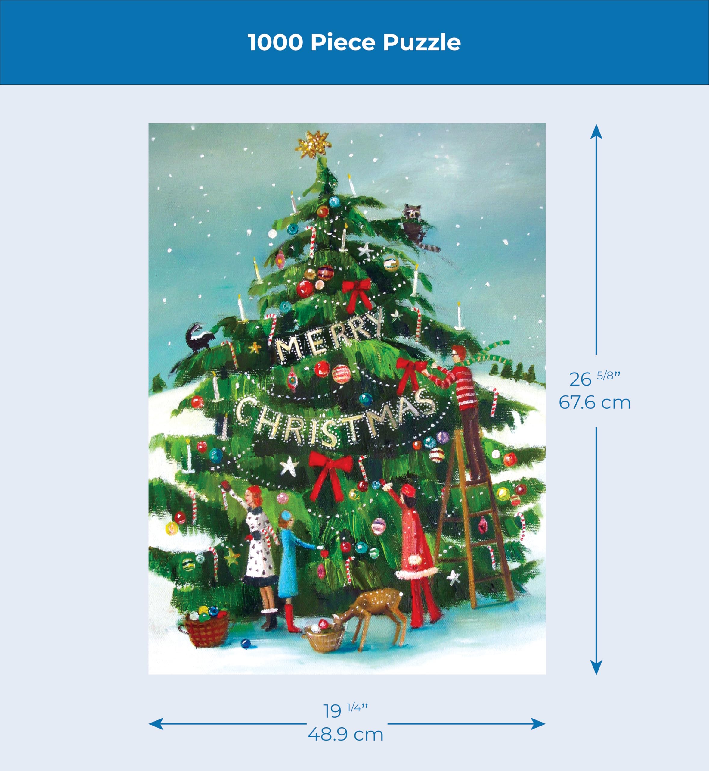 New York Puzzle Company - Janet Hill The Peppermint Family - 1000 Piece Jigsaw Puzzle