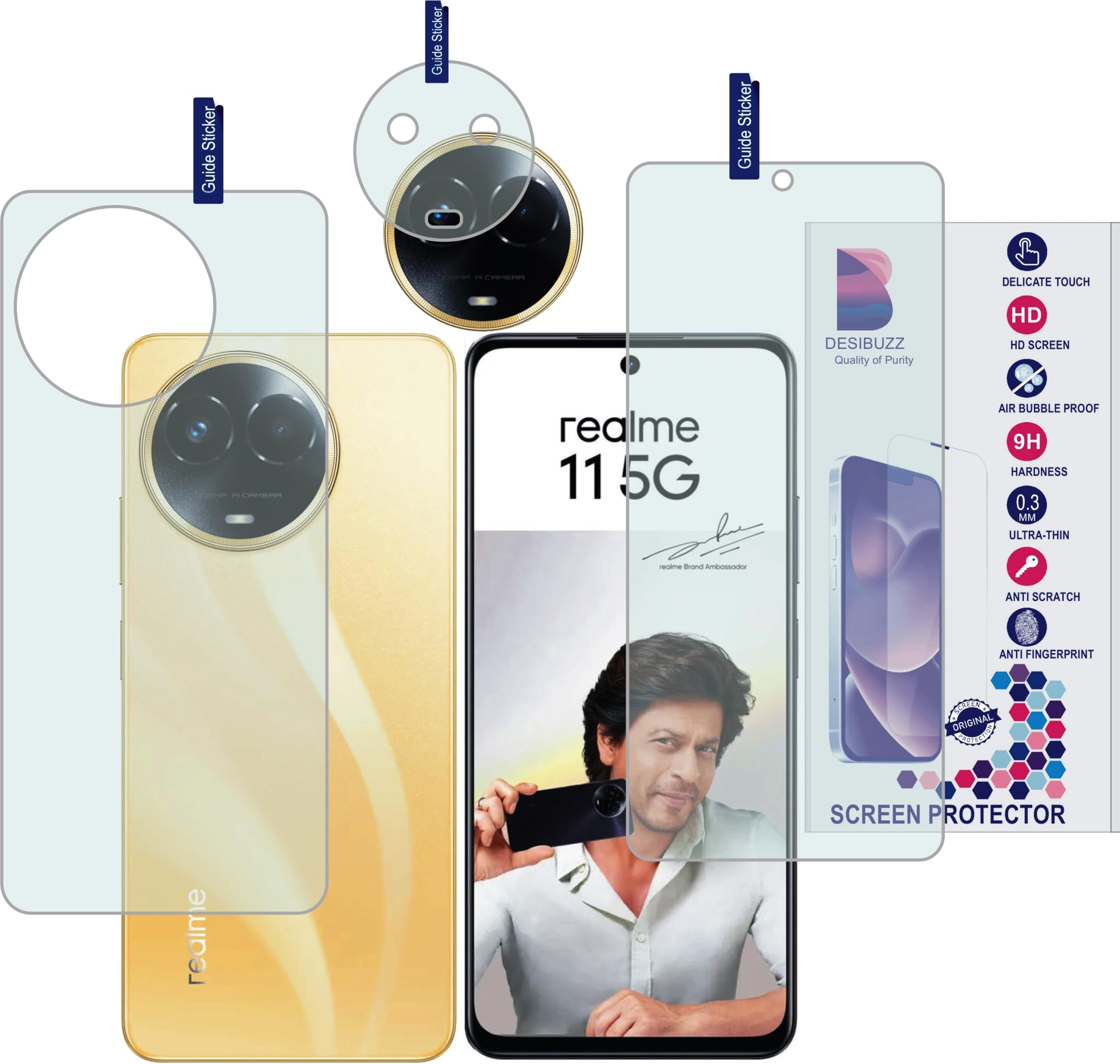 realme 11 5G / 11 5G Front And Back Screen Protector with Camera Lens (9H+ Flexible Not A Tempered Glass) (B0D25LBZX6) Amazon Price History, Amazon Price Tracker