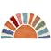 Moutina Boho Bathroom Rugs Cute Half Circle Bath Mat 16x30 Inch, Soft and Absorbent Tufted Bohemian Sun Bath Mat Non Slip Was