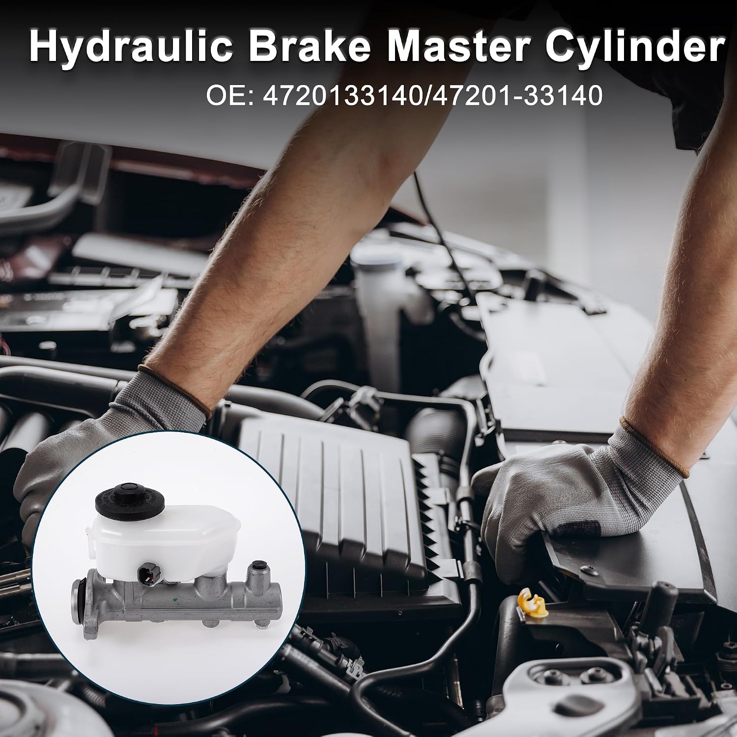Brake Master Cylinder with Reservoir No.4720133140/47201-33140 for Toyota Camry 1997-2001 Hydraulic Master Cylinder Aluminum Alloy,Plastic 1 Pc