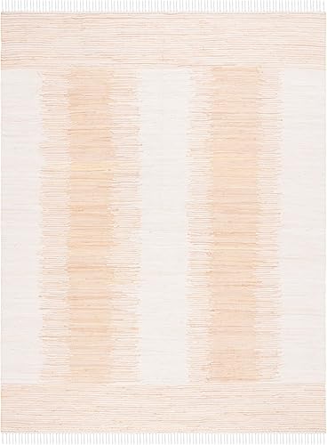 Miniatura 3 de Safavieh Montauk Collection MTK752A Alfombra pequeña de algodón tejida a mano, Algodón, Beige