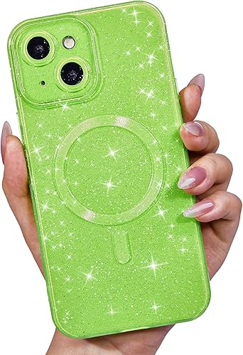 Miniatura 57 de Funda para iPhone 15 Pro con purpurina compatible con Magsafe, funda magnética Mag Safe para teléfono femenina, linda, brillante y bonita para Rosa