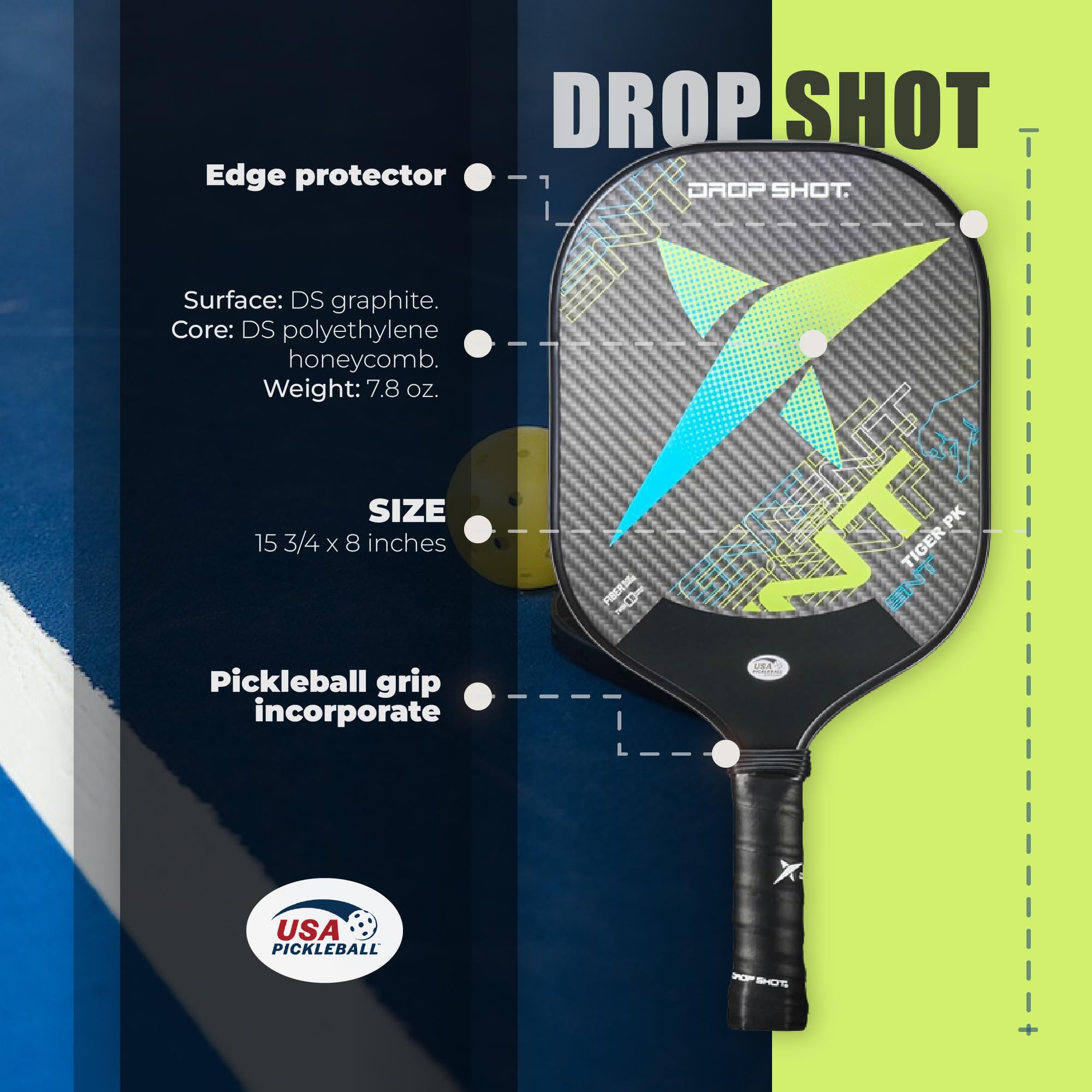 Amazon.co.jp: Drop Shot Tiger ピックルボールラケット