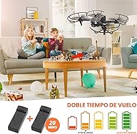 Vista 5 de AVIALOGIC Mini dron con cámara para niños, helicóptero de control remoto, juguetes de regalo para niños y niñas, FPV RC Quadcopter con cámara