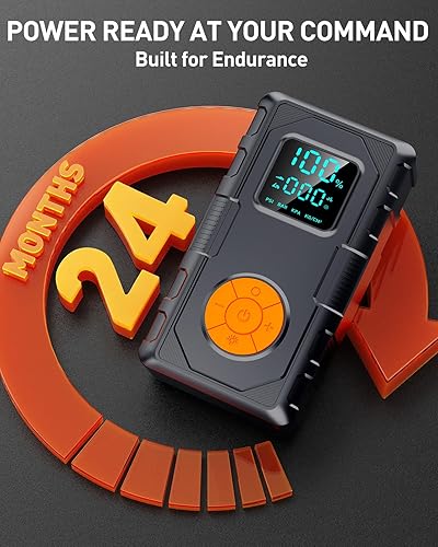 Miniatura 7 de Arrancador de salto con compresor de aire con batería de 15000 mAh, 3000 A portátil para batería de coche (9.0 gas6.5L diesel) con inflador de