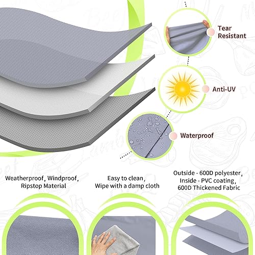 Miniatura 3 de NEXCOVER Funda para parrilla de gas para barbacoa, cubierta impermeable de 58 pulgadas, cubierta de parrilla resistente al aire libre, material