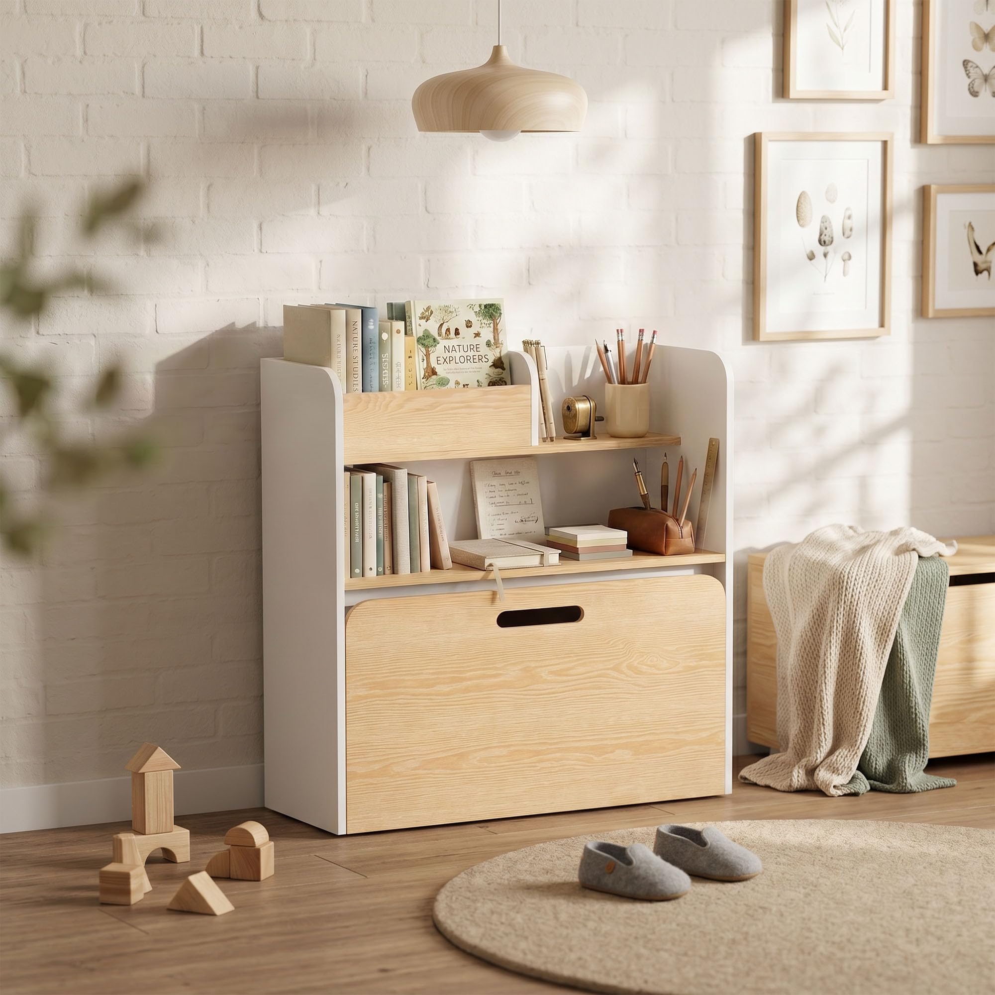 AIYAPLAY Bureau et Chaise pour Enfant 5 en 1 pour 3 à 8 Ans Blanc