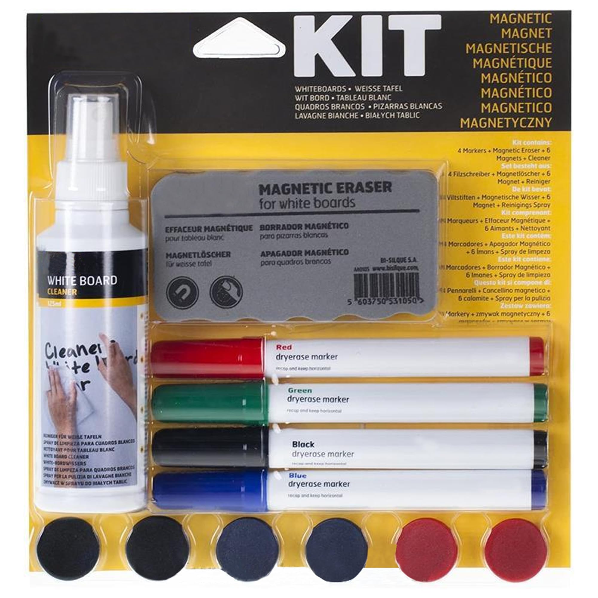 KAV - Kids Magnetic Notice Board White Board | Dry Wipe Boards | Wipe Board | to do List whiteboard with Wooden Frame (Magnetic Whiteboard Kit)