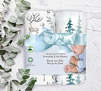 Vista 119 de Las sábanas bajeras de colchón 100% algodón orgánico se ajustan y son compatibles con Graco Pack n Play, Babyletto, Pamo Babe, Baby Trend y muchos