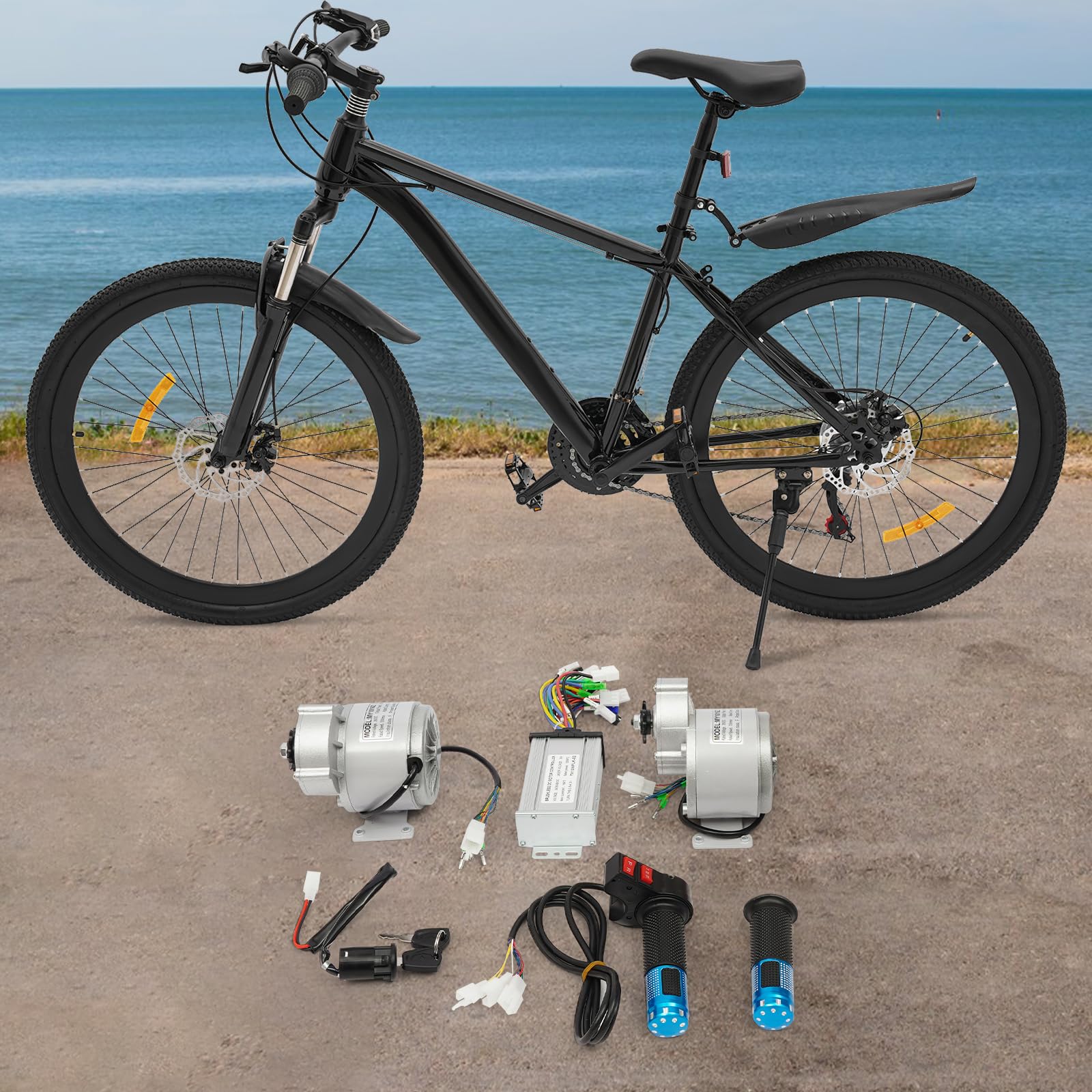 350W Bürstenlose Getriebemotoren Bausatz, Leistungsstarker 36V Elektromotor mit 330 U/min, Controller und 3-Gang-Rückwärtsdrossel, Komplett-Kit für E-Bike, Roller, Go-Kart, ATV, Rasenmäher