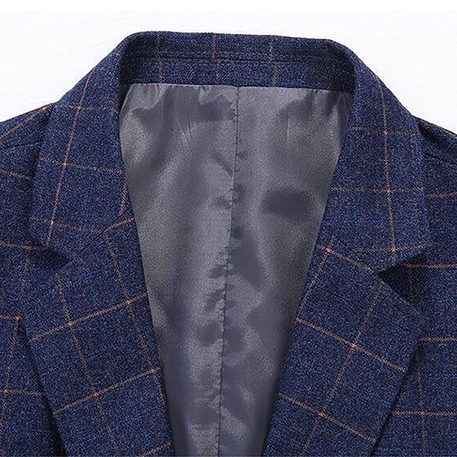 Americana Hombre Blazer Casual Chaqueta De Traje Cuadros Clásica Corte Regular Elegante Cómoda Estilo Negocios Para Oficina Boda
