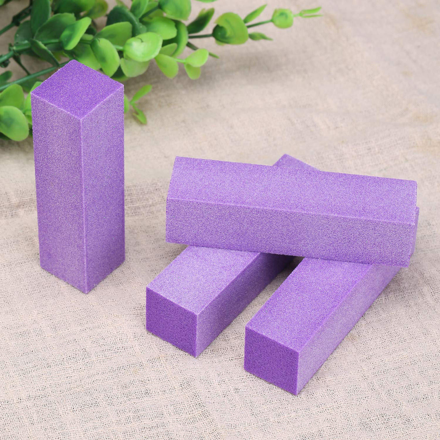 Senkary 12 Pack Nail Buffer Block 4 Sided Professional Nail File Sanding Block Buffing Blocks for Natural and Acrylic Nails (Purple)