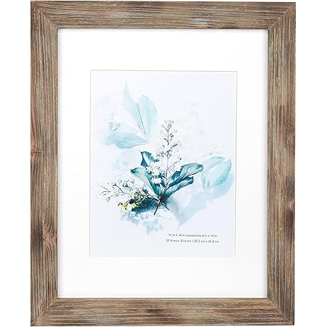 KAIWIN 100% Solid Wood Brown 11x14 Picture Frame