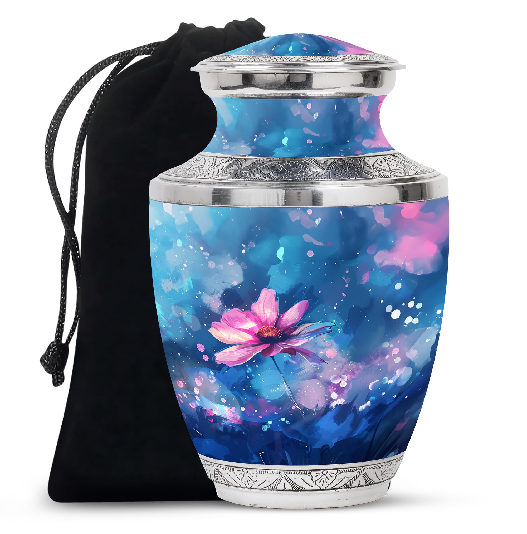 YATHABHISA urns for Ashes, Cremation urn Human Ashes, Decorative urns, Burial urns 10''_Teal | Memorial Theme | Funeral urns for Adult Ashes Men, Blue โ image 1