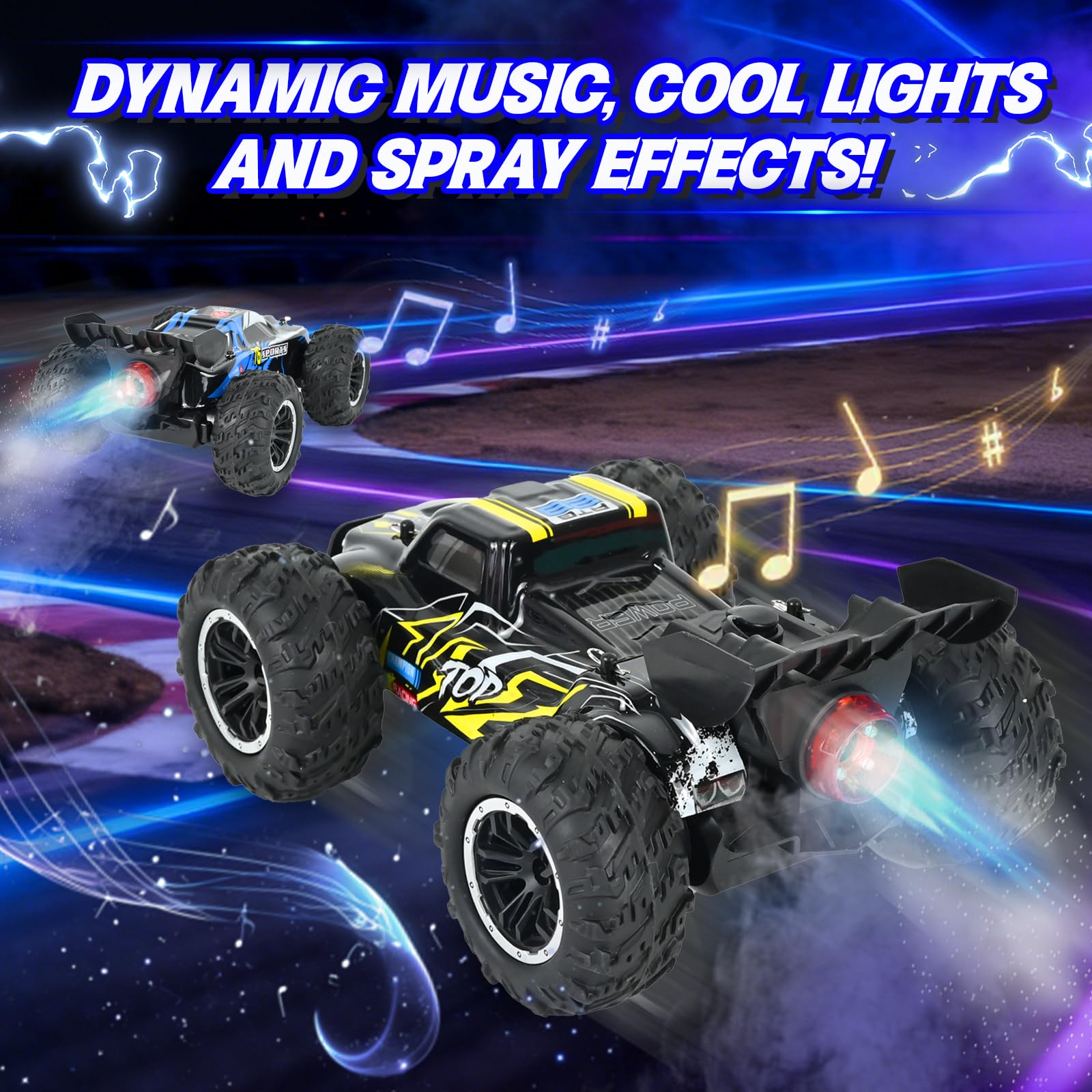 Pup Go Macchina Telecomandata Veloci con Luci LED e Nebbia Spray per Bambini 3-10 Anni, 1:20 Auto RC Drift Ricaricabile, Macchinina Acrobatica Radiocomandata Elettriche, Giocattolo per Bambino, Rossa