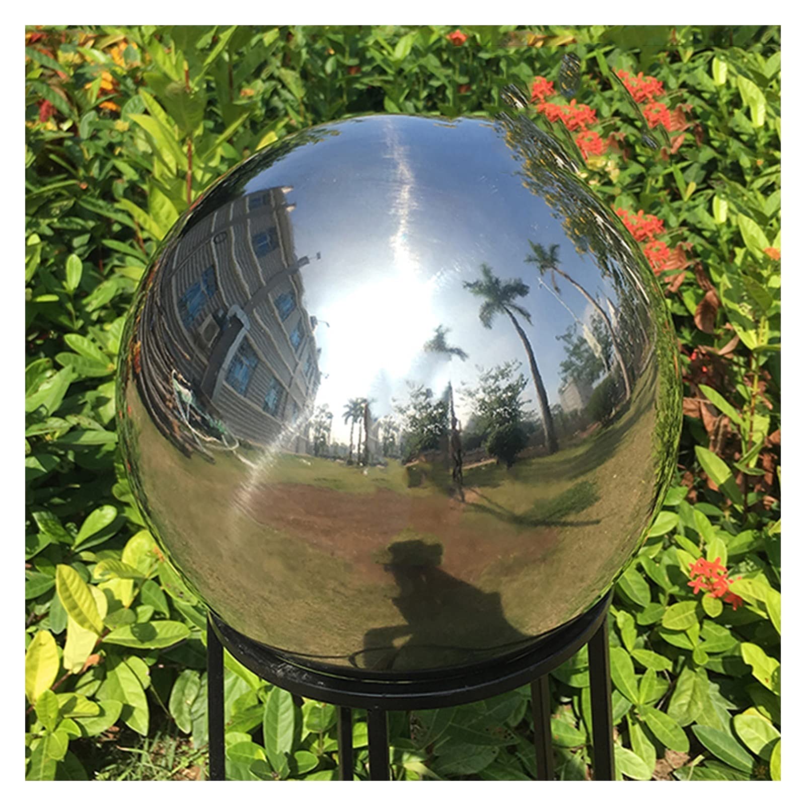 RT-OSXE Stainless Garden Reflective Gazing Ball, Floating Pond Balls Seamless Globe, Stainless Steel Mirror Polished Hollow Orb. for Outdoor Christmas Decoration Ornaments, 19 Size