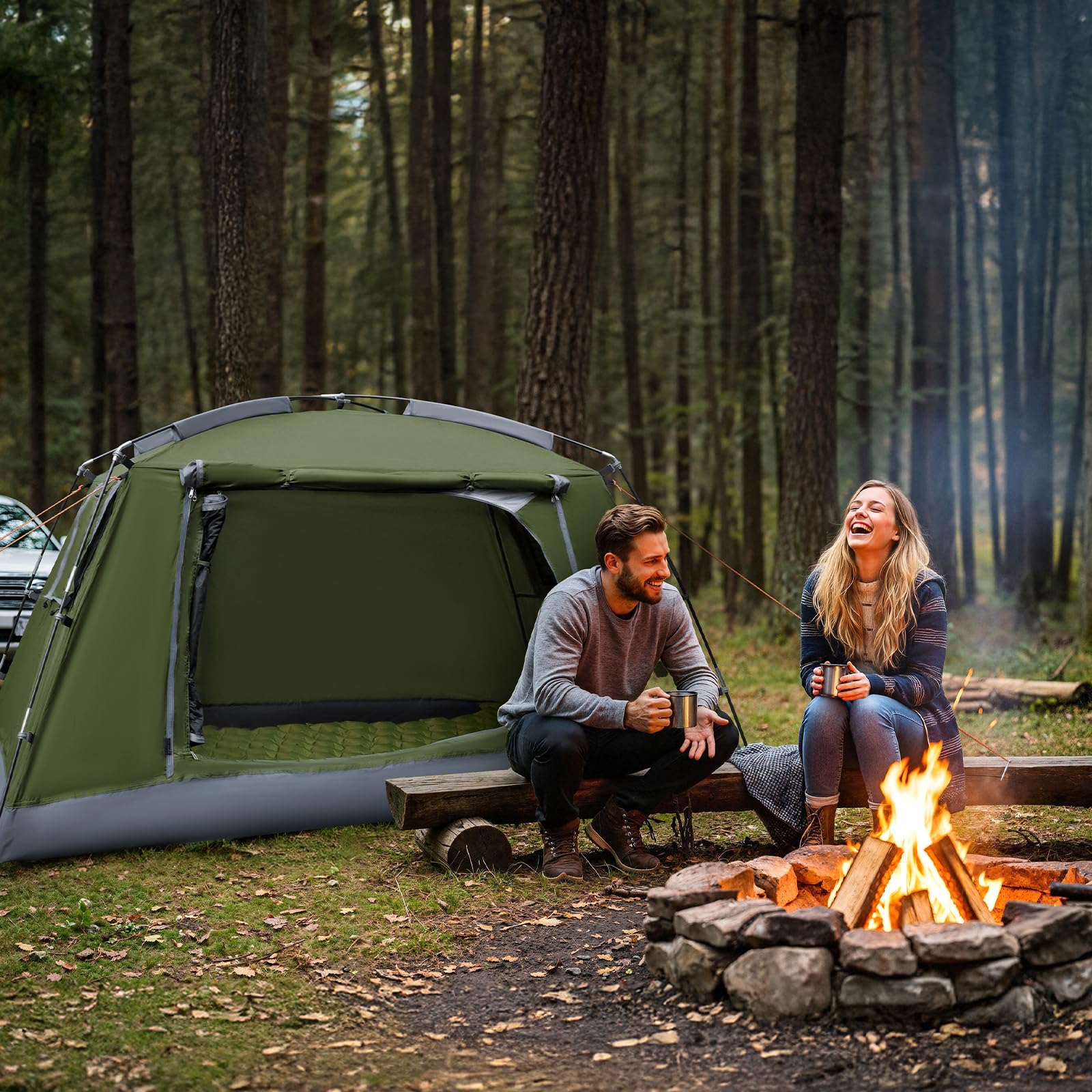 Night Cat Tienda de Campaña 4 Persona Impermeable Grande Camping Familiar