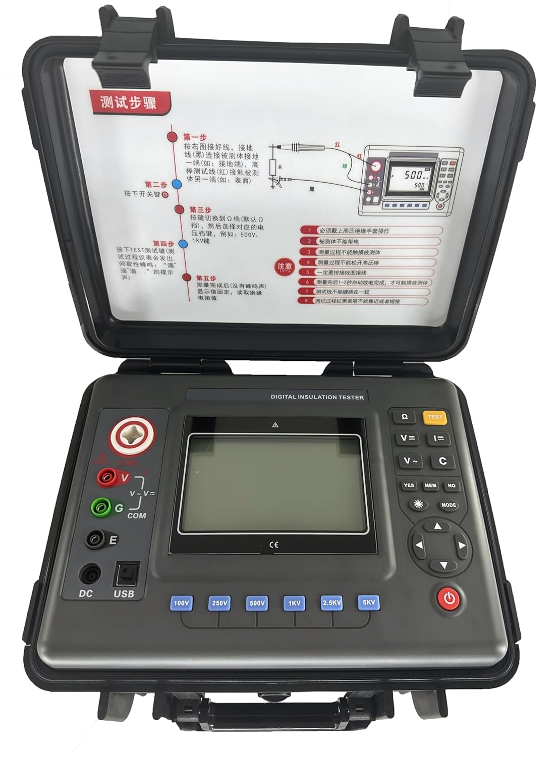 High Voltage Insulation Resistance Tester High Voltage Insulation Tester with Insulation Resistance Range 0.01MΩ～10TΩ 6 Step Voltage Regulation Capacitance Measurement 10nF～50uF PC-Capable