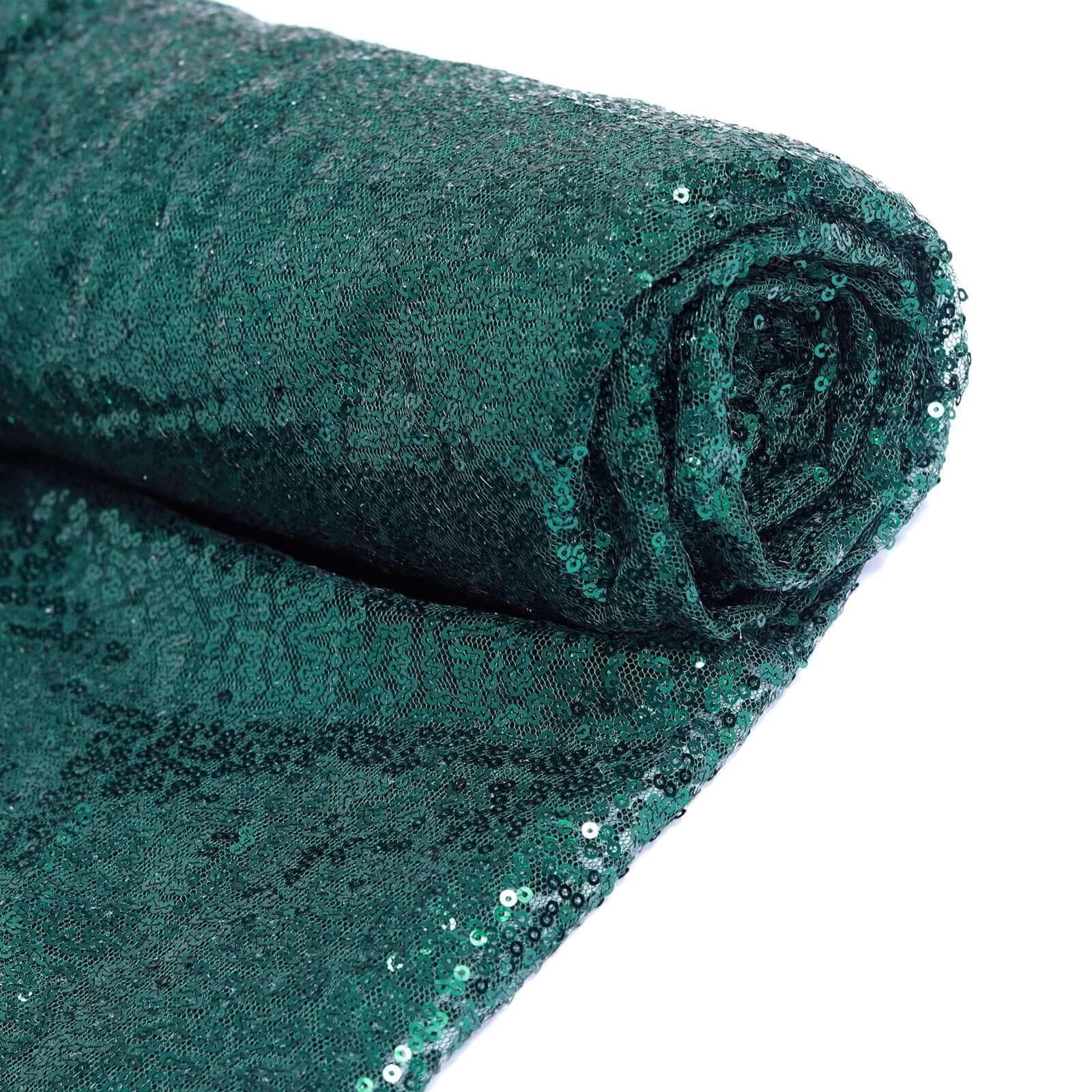 Efavormart 54" x 4 Yards Sequined Fabric Bolt Sewing Craft Bridal Supplies for Wedding Party Banquet Event Decor Hunter Emerald Green