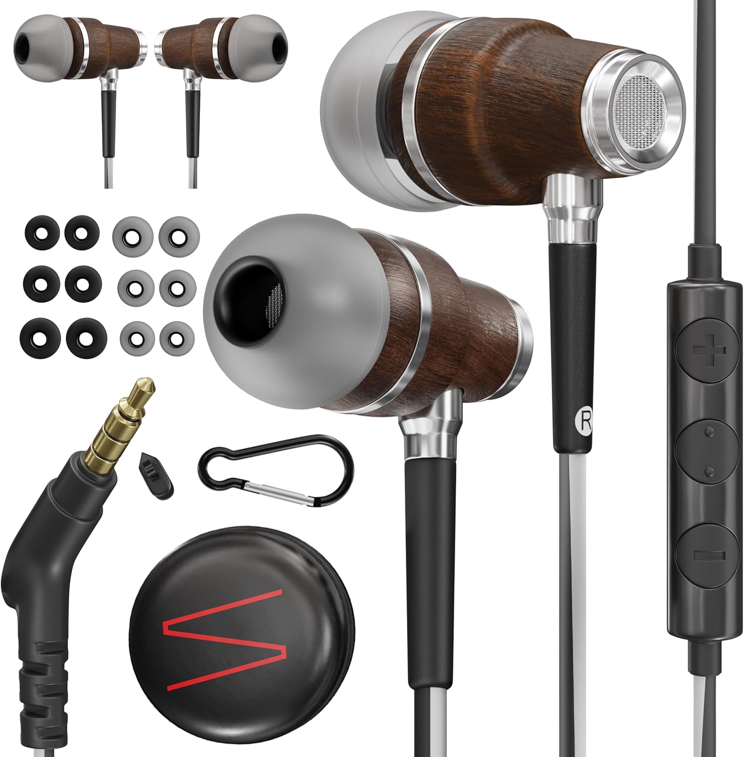 Symphonized Wired Earbuds with Microphone – 90% Noise Cancelling Ear buds with Mic