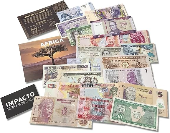 amazon com world paper money 20 banknotes from africa elevate your foreign currency collection with old banknotes and complete your album of collectibles certificate of authenticity included collectibles fine art