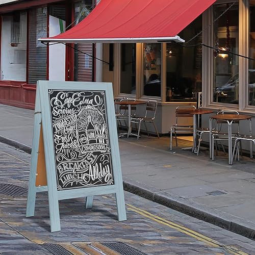 Miniatura 5 de TEAKMAMA A Frame - Pizarra de tiza de 40 x 20 pulgadas, letrero de pizarra de tiza, caballete, tablero de menú de doble cara para negocios,