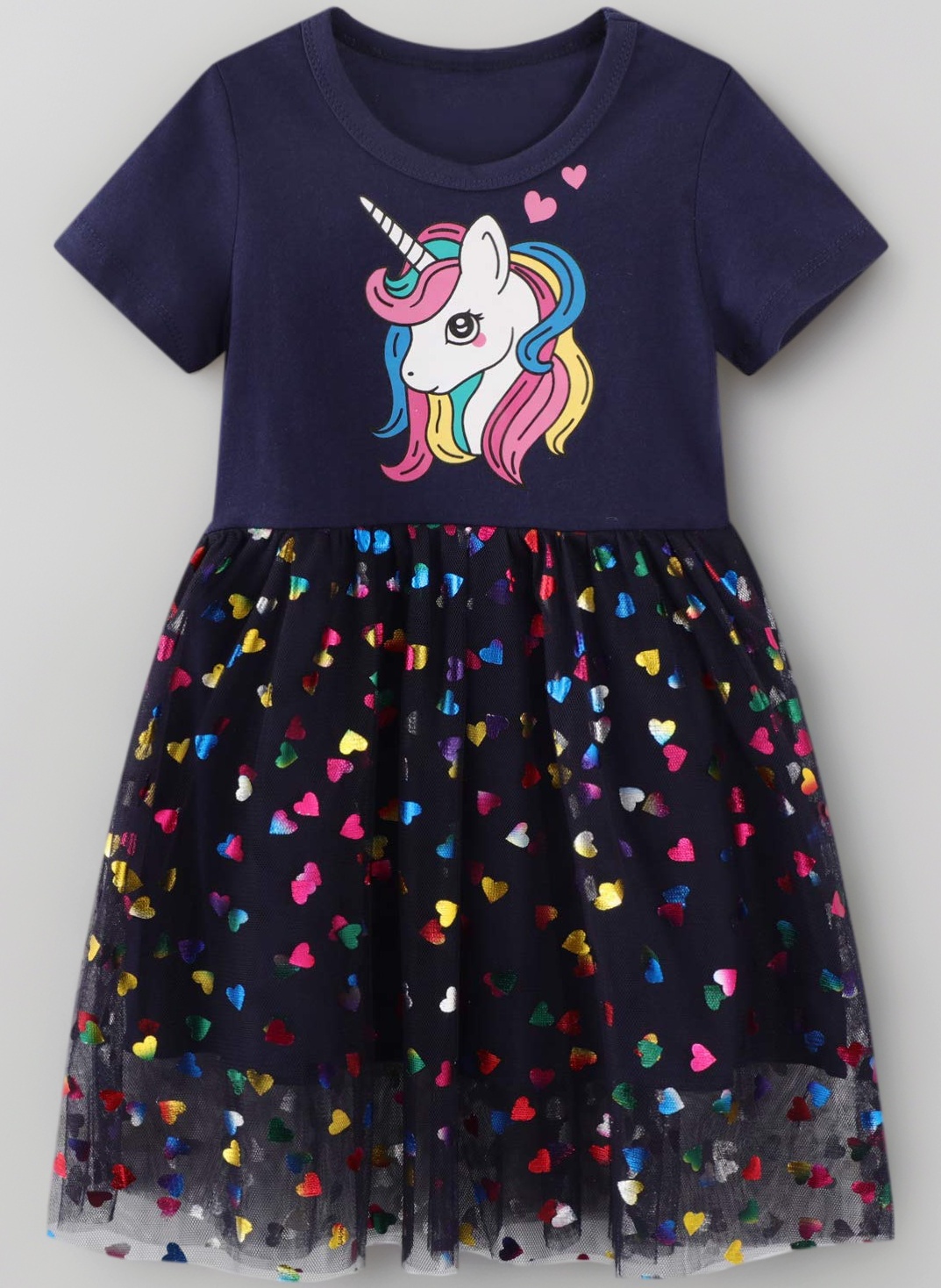 Lito Angels Einhorn Kleid Kostüm Mit Haarreif – Mädchen Regenbogen Pony Prinzessin – Geburtstag & Verkleidung (Größe 5-6 Jahre)