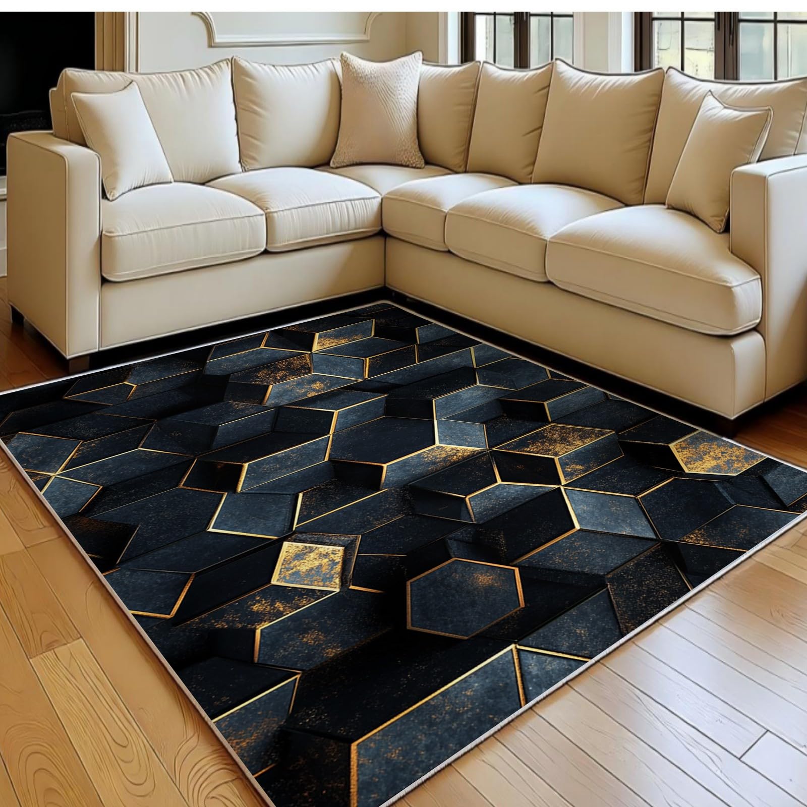Tapis salon moderne 180x270 cm antidérapant facile à nettoyer