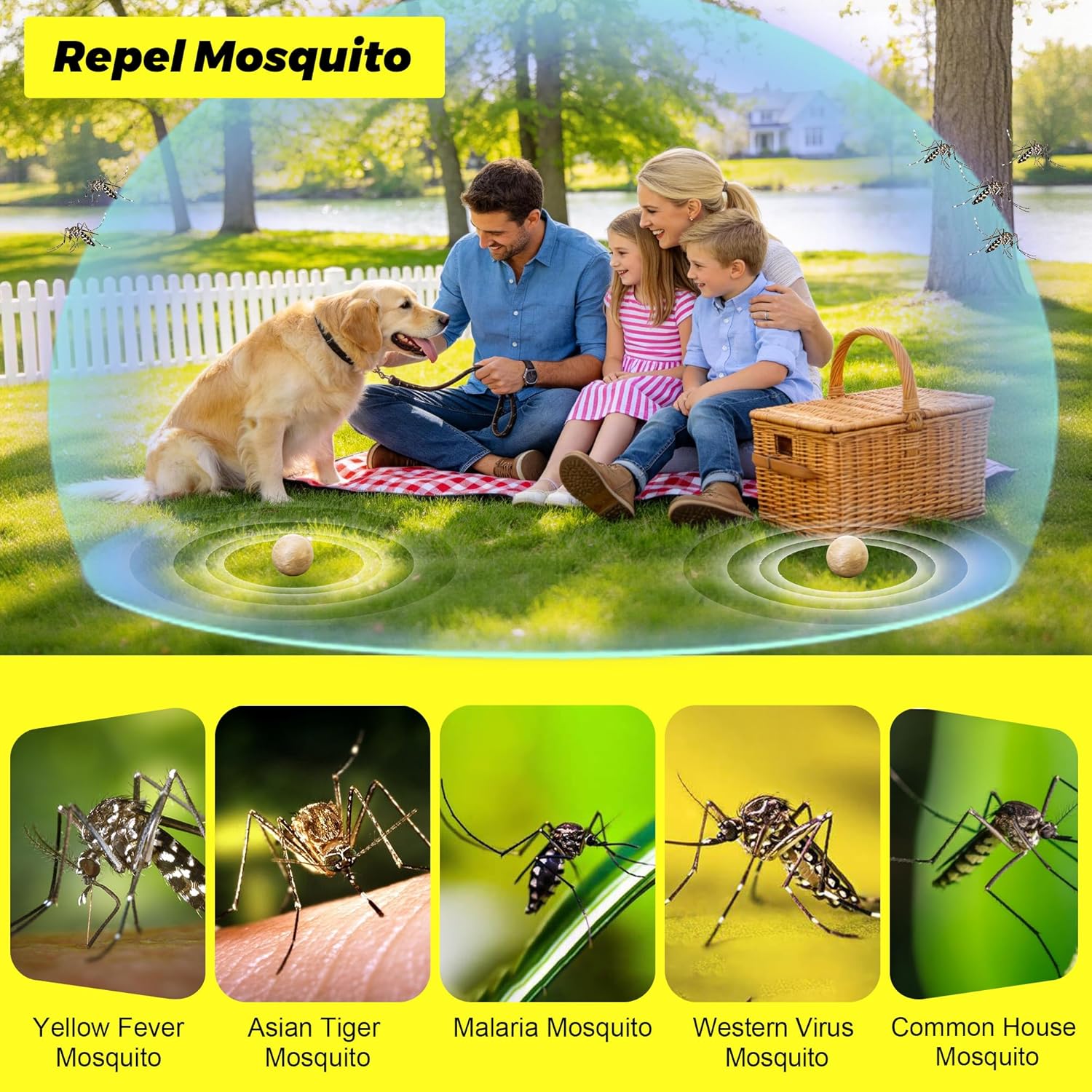 Mosquito Repellent Balls 12 PCS, Outdoor, Indoor, Travel Size | 30-Day Protection, Non-Toxic & Plant-Based | Safe for Kids, Pets | Patio, Camping, Yard Defense