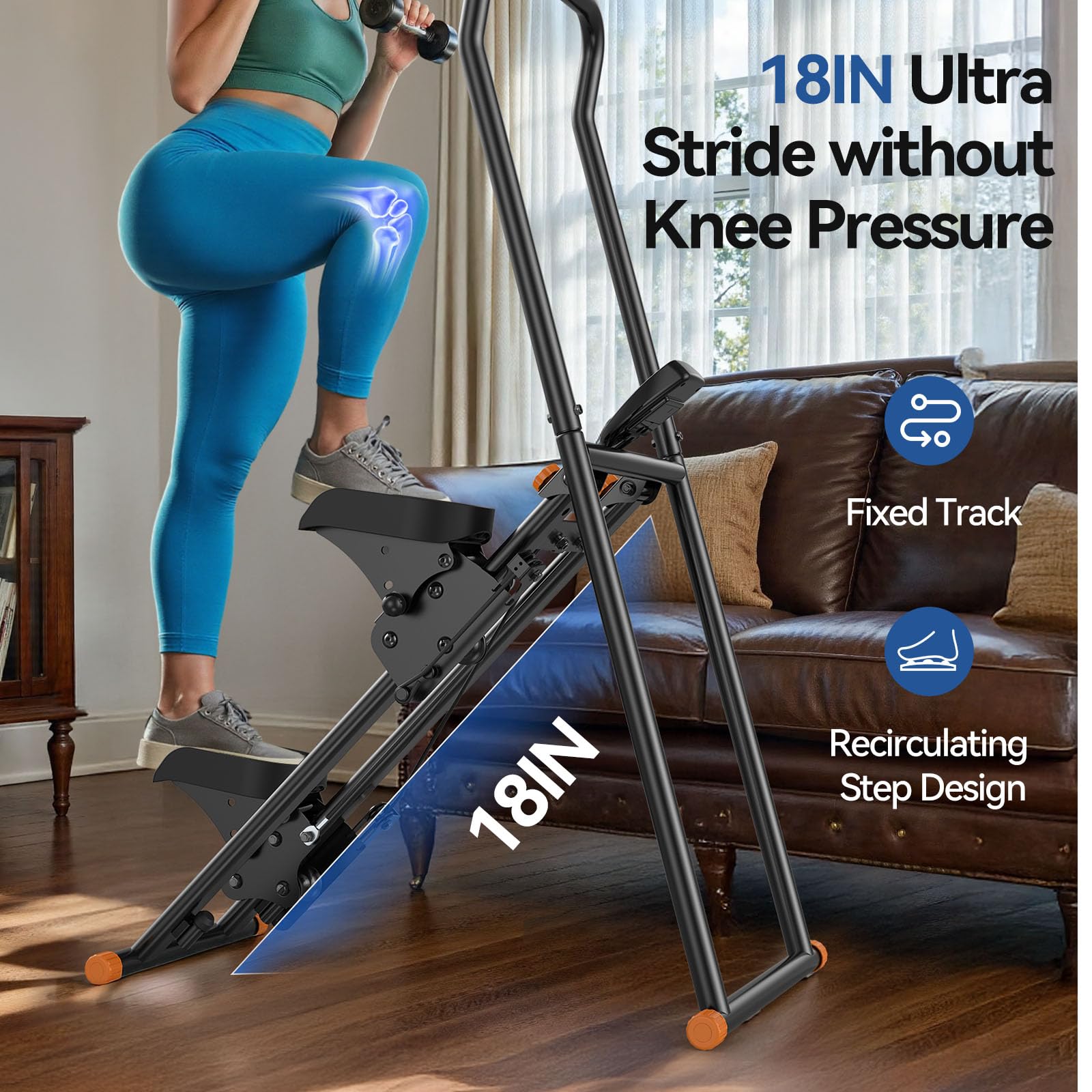 Niceday Steppers for Exercise at Home, Stair Stepper with Handlebar, Stair Climber, Stair Master with 300LBS Loading Capacity