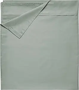 California Design Den King Size Top Sheet - Soft 400 Thread Count Sateen, Natural 100% Cotton Flat Sheets Only King Size, Breathable, Durable and Cooling - Sage Green