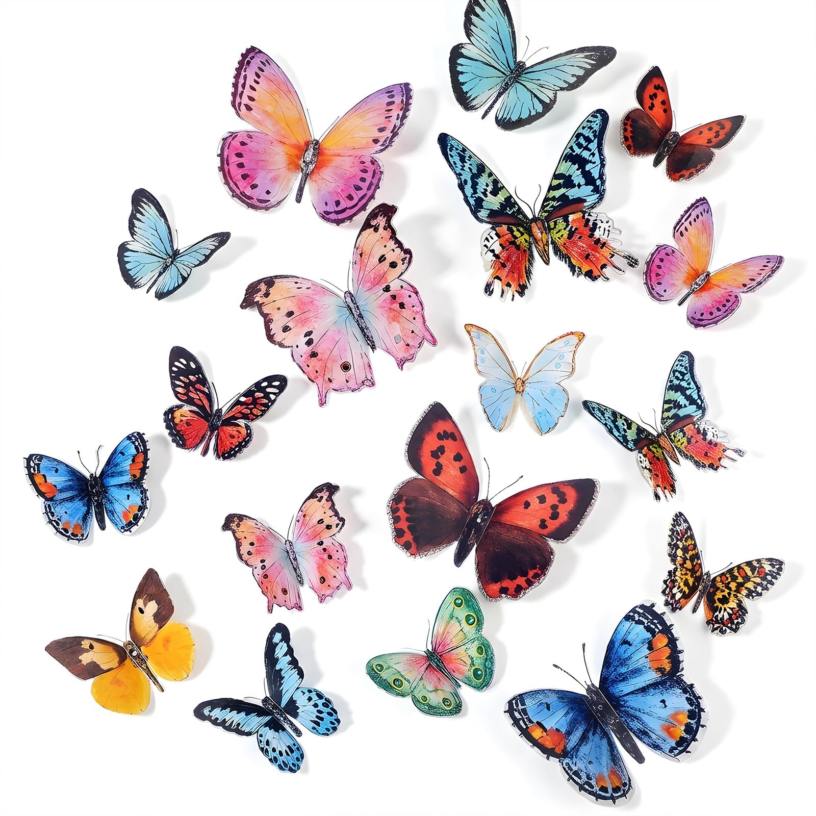 WJIAAA 36 Pcs 3D Butterflies Wall Sticker Watercolor, Butterfly Decoration
