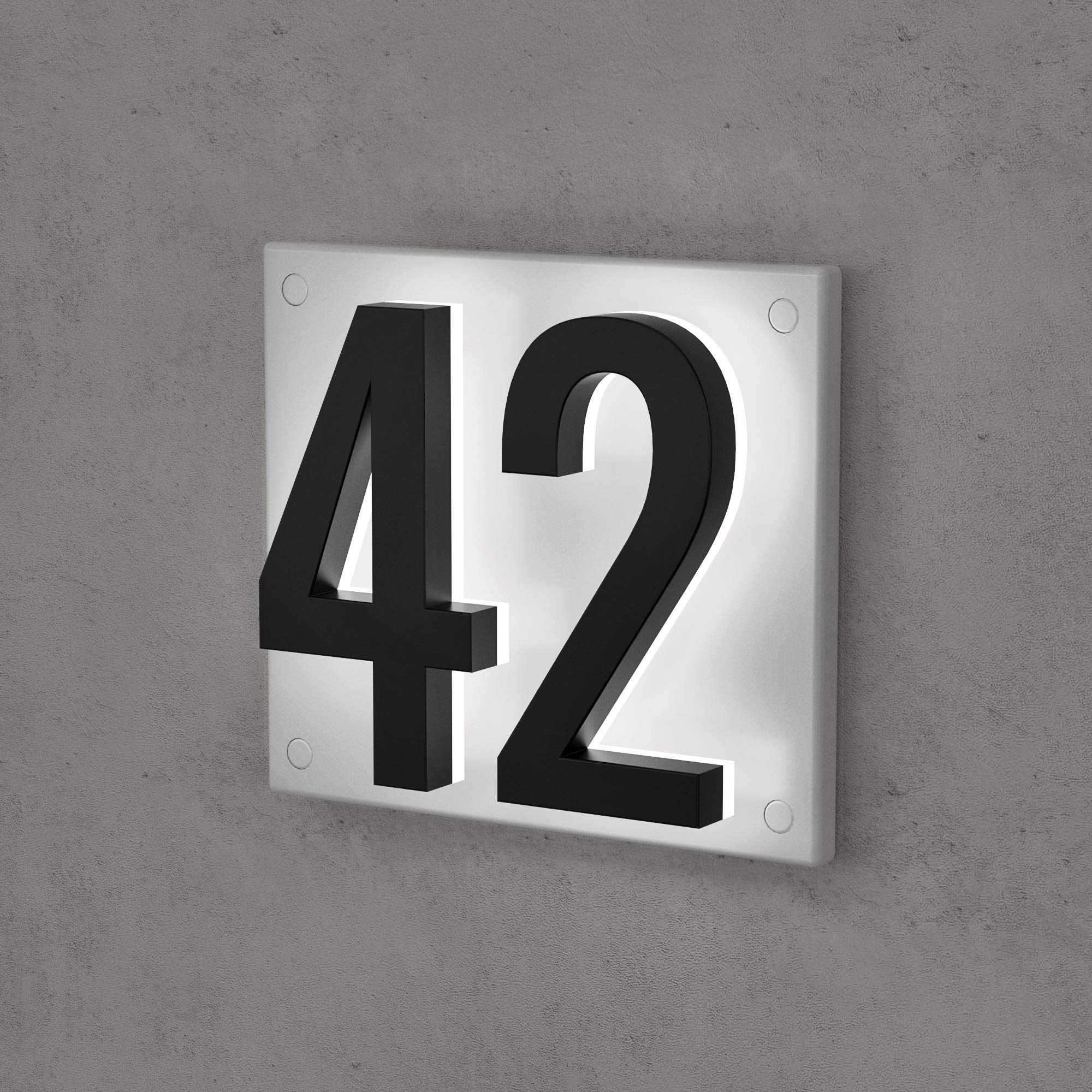 płyta montażowa do podświetlanych numerów adresowych, trwała stal nierdzewna, (dla 2 cyfr, szara)