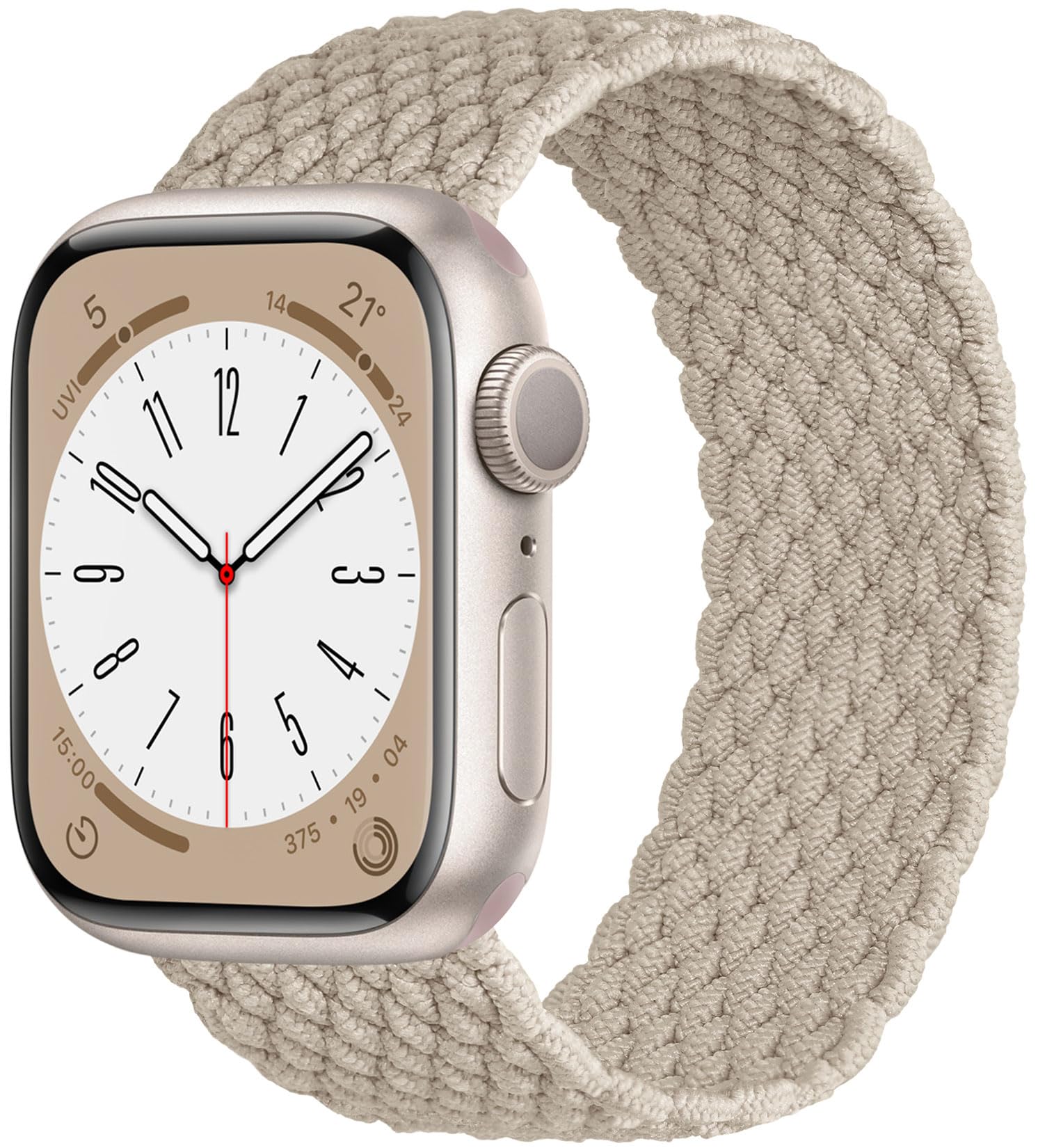 Elastic Band Compatible with Apple Watch Band Series 11/10 42mm, 9/8/7 41mm, 6/5/4 40mm for Women Men, Nylon Stretchy Braided Solo Loop Sport Strap for iWatch SE 1/2/3, S Starlight — view 15