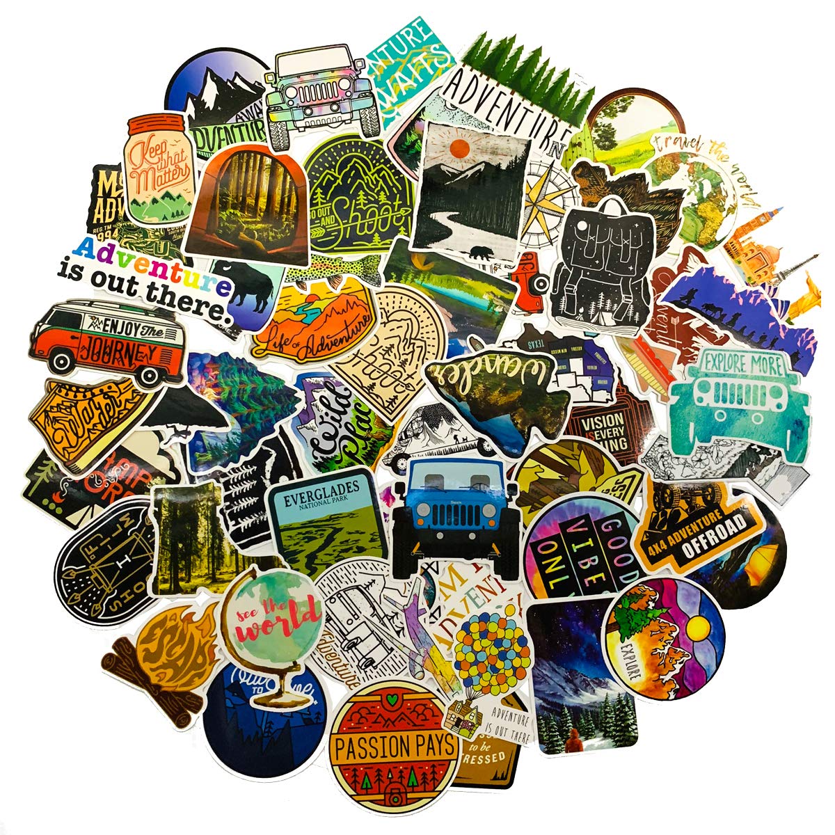 Buy Outdoor Stickers 65 Pack Stickers For Hydro Flask Water Bottles 
