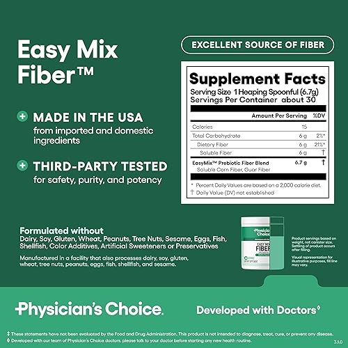 Miniatura 5 de Physician's CHOICE Paquete de 30 probióticos para mujer + fibra de mezcla fácil