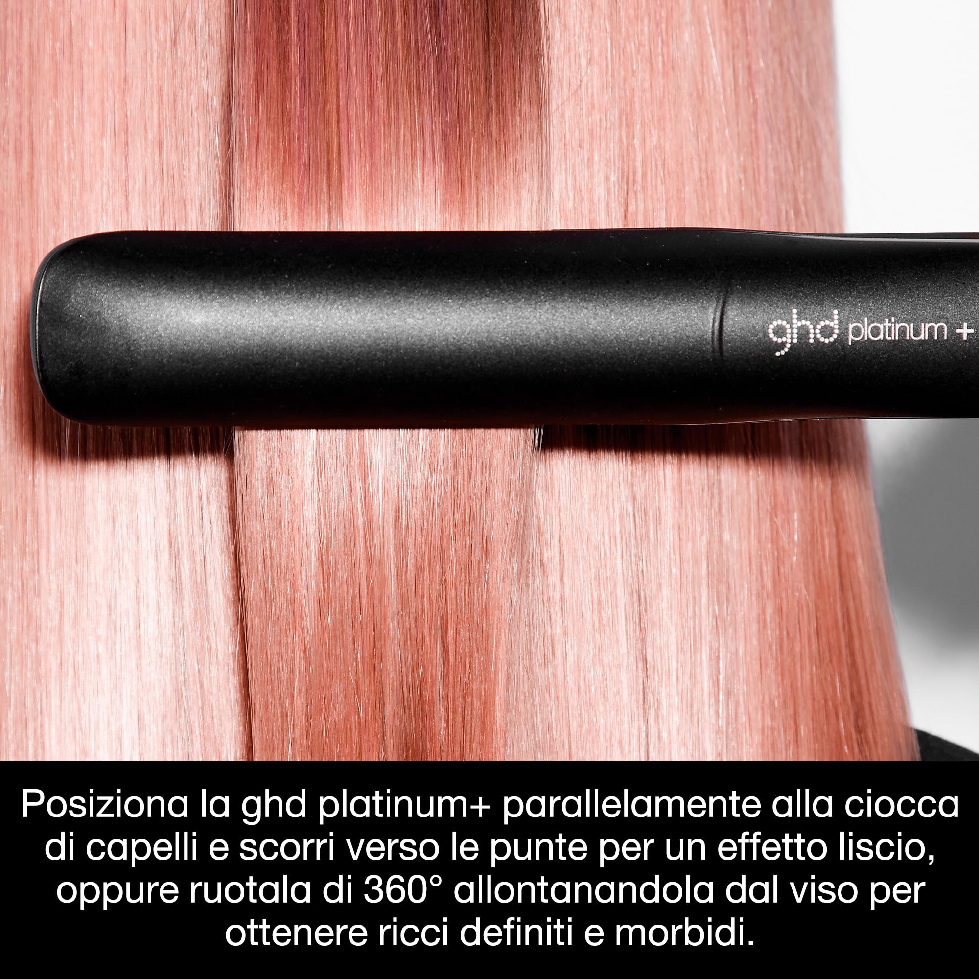 ghd Platinum+ Piastra & Styler Professionale Nera – Capelli Più Forti, Maggiore Lucentezza, Protezione del Colore – Per Tutti i Tipi di Capelli